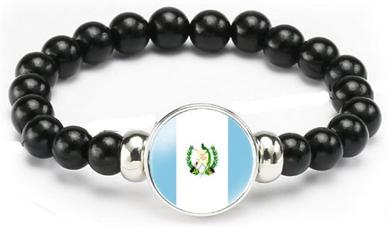 vmcoatdu National Flag Bracelet Elastic Rope Beaded Bracelet Support Your Country Travel Souvenir Gifts for Men Women - Image 1